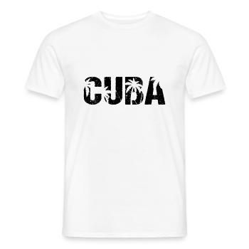 Cuba Palm trees Caribbean Island Cuba - Men's T-Shirt - white - Front - AI Model Male 178 dark (178cm)