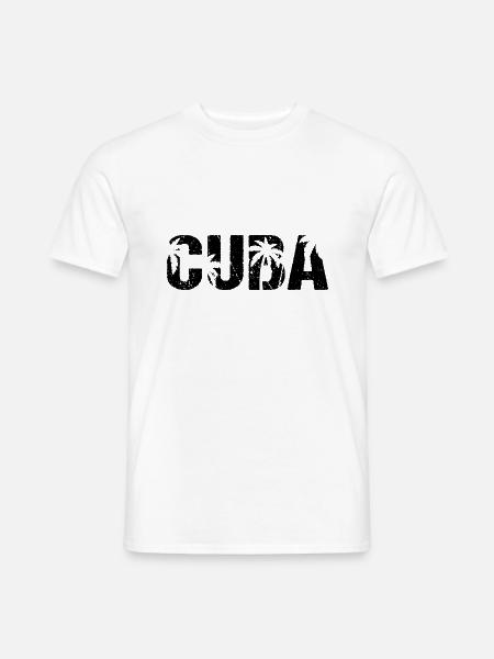 Cuba Palmiers Caraïbes Île Cuba - T-shirt homme - blanc