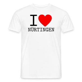 Deutschland I love Nürtingen Baden-Württemberg - Männer T-Shirt - Weiß - Vorne - AI Model Male 178 dark (178cm)
