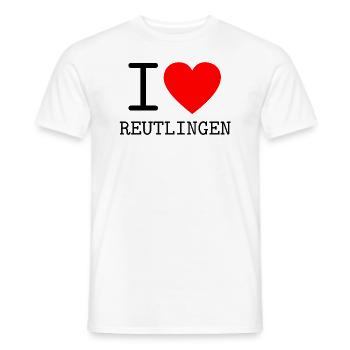 Deutschland I love Reutlingen Baden-Württemberg - Männer T-Shirt - Weiß - Vorne - AI Model Male 178 dark (178cm)