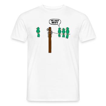 Oiseau Il a Wifi Graphique - T-shirt homme - blanc - Devant - AI Model Male 178 dark (178cm)