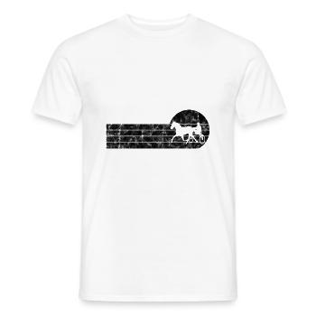 Trotter courses de trot dans un style rétro ou vintage - T-shirt homme - blanc - Devant - AI Model Male 178 dark (178cm)