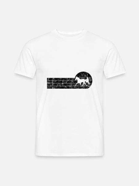 Trotter courses de trot dans un style rétro ou vintage - T-shirt homme - blanc
