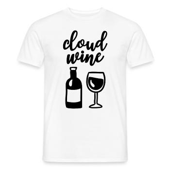 Cloud Vin Verre de vin Bouteille de vin Amateurs de vin - T-shirt homme - blanc - Devant - AI Model Male 178 dark (178cm)