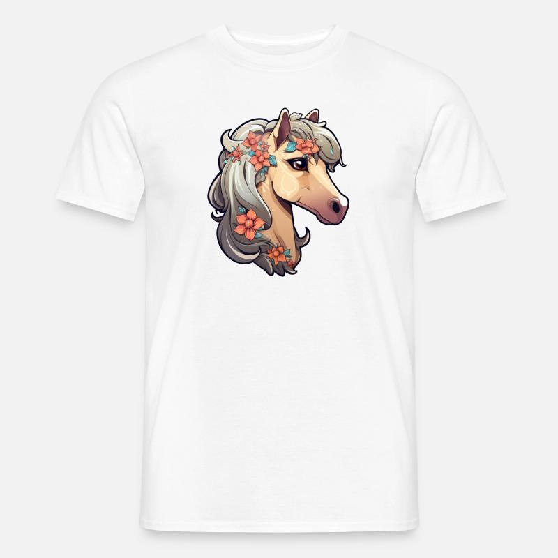 Pferd - Männer T-Shirt - Weiß