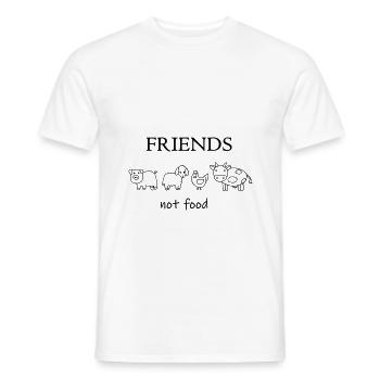 Amis pas de nourriture / Végétalien / Vegetaria - T-shirt homme - blanc - Devant - AI Model Male 178 dark (178cm)