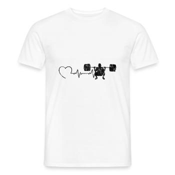 Bodybuilding Bodybuilder GYM Herzschlag Fitness - Männer T-Shirt - Weiß - Vorne - AI Model Male 178 dark (178cm)