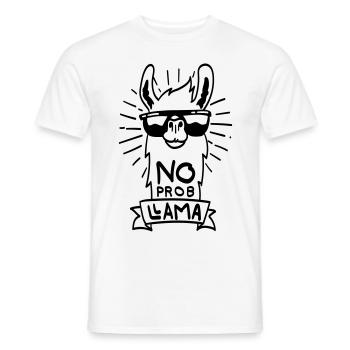 No ProbLlama - cool lama gift - Men's T-Shirt - white - Front - AI Model Male 178 dark (178cm)