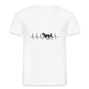 Trotter courses de trot dans un style rétro ou vintage - T-shirt homme - blanc - Devant - AI Model Male 178 dark (178cm)