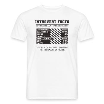 Introverted - Men's T-Shirt - white - Front - AI Model Male 178 dark (178cm)