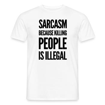 Sarcasmes - T-shirt homme - blanc - Devant - AI Model Male 178 dark (178cm)