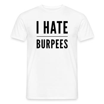 I hate burpees - Men's T-Shirt - white - Front - AI Model Male 178 dark (178cm)