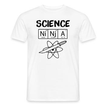 Science Ninja - Men's T-Shirt - white - Front - AI Model Male 178 dark (178cm)