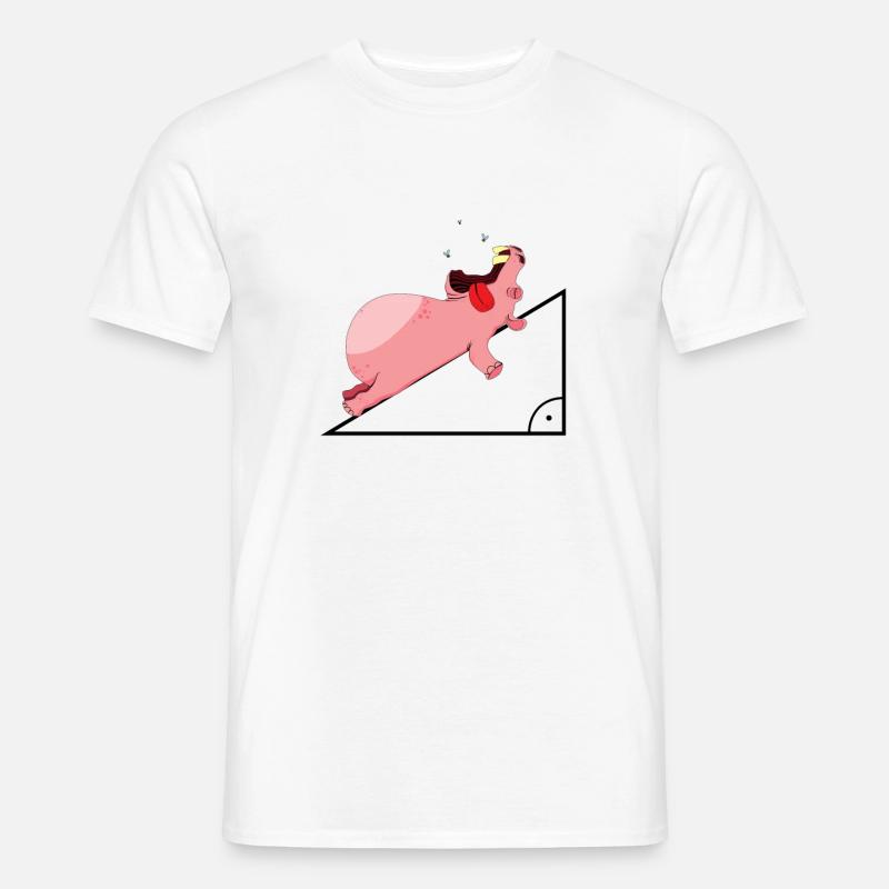 Nilpferd Hypotenuse Mathe Lustig - Männer T-Shirt - Weiß