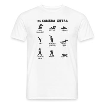 Sutra de l'appareil photo - T-shirt homme - blanc - Devant - AI Model Male 178 dark (178cm)