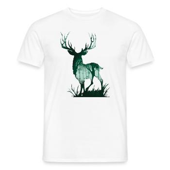 Hirsch Natur - Männer T-Shirt - Weiß - Vorne - AI Model Male 178 dark (178cm)