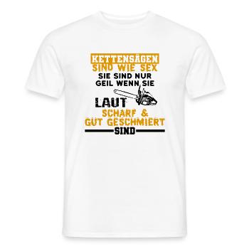 Kettensägen Sex Lustig - Männer T-Shirt - Weiß - Vorne - AI Model Male 178 dark (178cm)