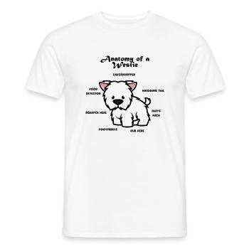 Anatomy West Highland White Terrier - Men's T-Shirt - white - Front - AI Model Male 178 dark (178cm)