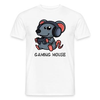 Gaming mouse pun - Men's T-Shirt - white - Front - AI Model Male 178 dark (178cm)