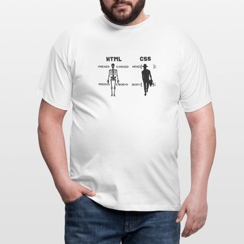 HTML vs CSS Programmiersprache Männer T-Shirt