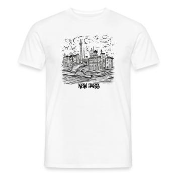 New Paris - T-shirt homme - blanc - Devant - AI Model Male 178 dark (178cm)