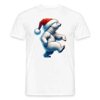 Lustiger Eisbär Weihnachten - Männer T-Shirt - Weiß - Vorne - AI Model Male 178 dark (178cm)