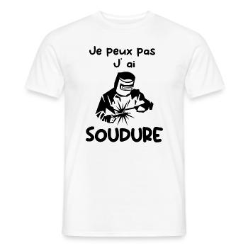 Je Peux Pas J ai Soudure Humour Soudeur Cadeau - T-shirt homme - blanc - Devant - AI Model Male 178 dark (178cm)