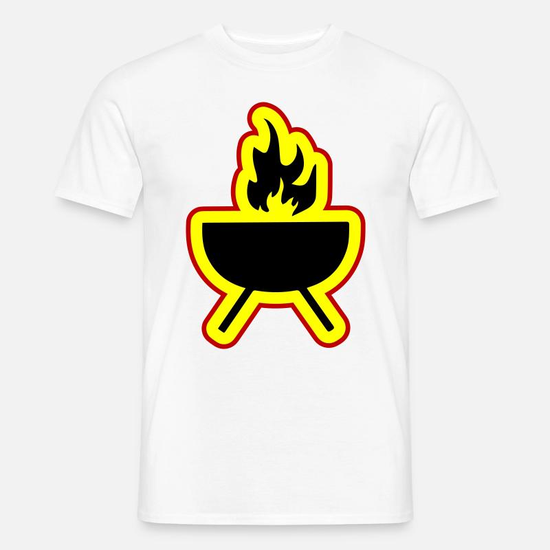 Grill Symbol Grillen - Männer T-Shirt - Weiß