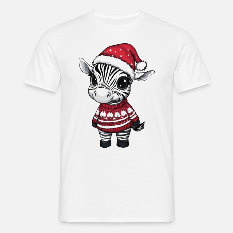Zebra Christmas Comic - Men's T-Shirt - white
