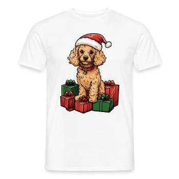 Poodle Dog Christmas Gifts - Men's T-Shirt - white - Front - AI Model Male 178 dark (178cm)