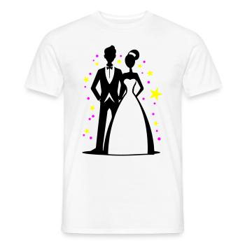 Mariée et marié marié marié mariée - T-shirt homme - blanc - Devant - AI Model Male 178 dark (178cm)