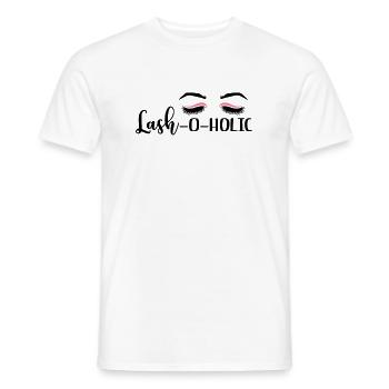 Lash-O-Holic Lash Tech Lash Stylist Makeup Artist - Men's T-Shirt - white - Front - AI Model Male 178 dark (178cm)