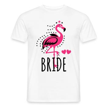 102 JGA BRIDE Flamingo Sterne Braut Herzen - Männer T-Shirt - Weiß - Vorne - AI Model Male 178 dark (178cm)