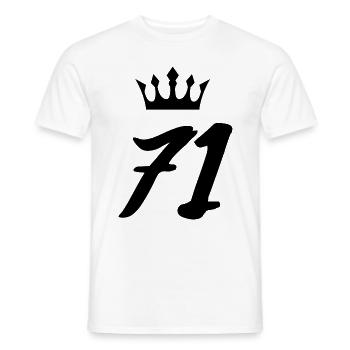 71 Zahl Krone - Männer T-Shirt - Weiß - Vorne - AI Model Male 178 dark (178cm)