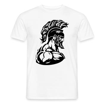 Spartan Warrior Gladiator Muscles - Men's T-Shirt - white - Front - AI Model Male 178 dark (178cm)