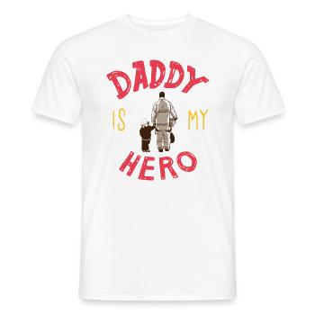 Pompier pompier père cadeau fils - T-shirt homme - blanc - Devant - AI Model Male 178 dark (178cm)
