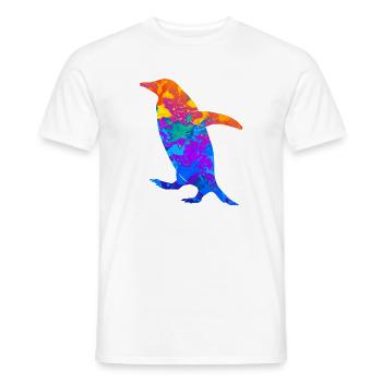 Penguin Penguins Animal Lovers Silhouette Penguins - Men's T-Shirt - white - Front - AI Model Male 178 dark (178cm)