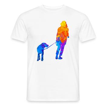 Maître Chien propriétaire Mistress Dog Walk - T-shirt homme - blanc - Devant - AI Model Male 178 dark (178cm)