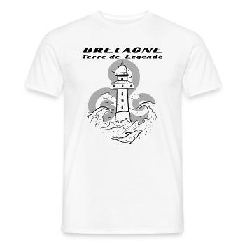 Bretagne terre de légende - T-shirt homme - blanc - Devant - AI Model Male 178 dark (178cm)