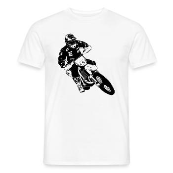 Enduro - offroad - motorcycle terrain sport - Men's T-Shirt - white - Front - AI Model Male 178 dark (178cm)