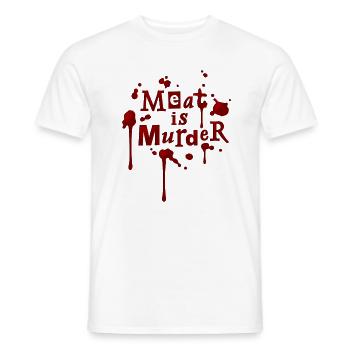 01_t_meatismurder - Men's T-Shirt - white - Front - AI Model Male 178 dark (178cm)