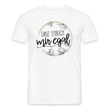 TRES HONNETE: Je m'en fiche! - T-shirt homme - blanc - Devant - AI Model Male 178 dark (178cm)