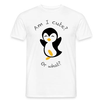 Süsser Pinguin | Design Farben frei wählbar. - Männer T-Shirt - Weiß - Vorne - AI Model Male 178 dark (178cm)