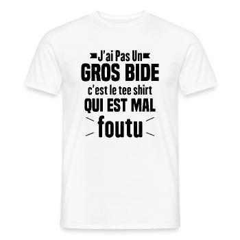J'ai Pas Un Gros Bide Humour Cadeau - T-shirt homme - blanc - Devant - AI Model Male 178 dark (178cm)