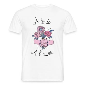 Ein Leben, Liebe - Männer T-Shirt - Weiß - Vorne - AI Model Male 178 dark (178cm)