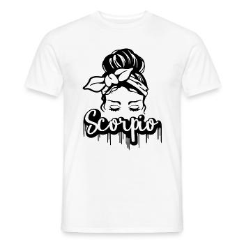 Signe du zodiaque Scorpion Messy Bun Girl - T-shirt homme - blanc - Devant - AI Model Male 178 dark (178cm)