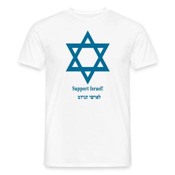 Support Israël - T-shirt homme - blanc - Devant - AI Model Male 178 dark (178cm)