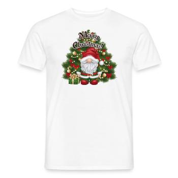 Gnome Merry Christmas Tree Gnome - Men's T-Shirt - white - Front - AI Model Male 178 dark (178cm)
