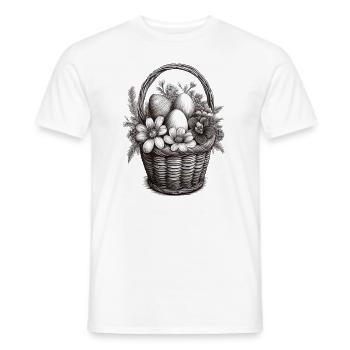 Pâques : des œufs de Pâques dans un panier - T-shirt homme - blanc - Devant - AI Model Male 178 dark (178cm)