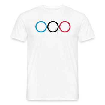 3_anneau - T-shirt homme - blanc - Devant - AI Model Male 178 dark (178cm)